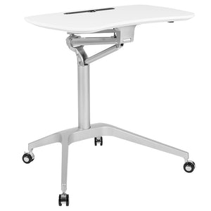 Portable Sit to Standing Desk in White | Computer Ergonomic Desk with 28.25"W Top (Adjustable Range 29" - 41")