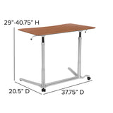 Sit-Down, Stand-Up Cherry Computer Ergonomic Desk with 37.375"W Top (Adjustable Range 29" - 40.75")