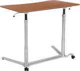 Sit-Down, Stand-Up Cherry Computer Ergonomic Desk with 37.375"W Top (Adjustable Range 29" - 40.75")