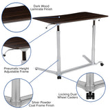 Sit-Down, Stand-Up Dark Wood Grain Computer Ergonomic Desk with 37.375"W Top (Adjustable Range 29" - 40.75")