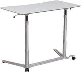 Sit-Down, Stand-Up Light Gray Computer Ergonomic Desk with 37.375''W Top (Adjustable Range 29'' - 40.75'')