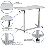 Sit-Down, Stand-Up Light Gray Computer Ergonomic Desk with 37.375''W Top (Adjustable Range 29'' - 40.75'')