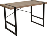 Hanover Park Rustic Wood Grain Finish Console Table with Black Metal Frame by Office Chairs PLUS