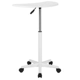 White Sit to Stand Mobile Laptop Computer Desk