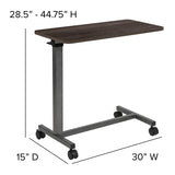 Adjustable Overbed Table with Wheels for Home and Hospital