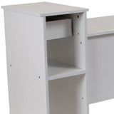 Highland Park White Computer Desk with Shelves and Drawer