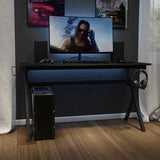55" x 24" Extra Large Gaming Desk with Headphone Hook and Cup Holder - Free Mouse Pad NAN-TG-D1904L-GG