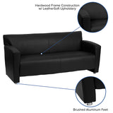 Office Couch-HERCULES Majesty Series Reception Sofa LeatherSoft in Black