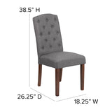 HERCULES Grove Park Series Gray Fabric Tufted Parsons Chair