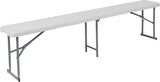 10.25''W x 71''L Bi-Fold Granite White Plastic Bench with Carrying Handle