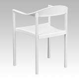 HERCULES Series 1000 lb. Capacity White Plastic Cafe Stack Chair