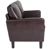 Washington Park Upholstered Loveseat in Brown LeatherSoft