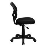 Low Back Black Mesh Swivel Task Office Chair with Curved Square Back