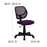 Low Back Purple Mesh Swivel Task Office Chair