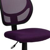 Low Back Purple Mesh Swivel Task Office Chair