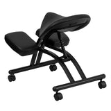 Ergonomic Kneeling Office Chair with Black Saddle Seat