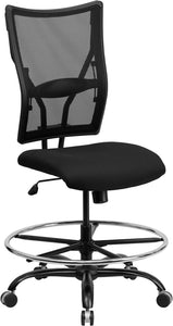 HERCULES Series Big & Tall 400 lb. Rated Black Mesh Ergonomic Drafting Chair