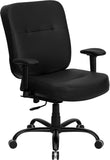 HERCULES Series Big & Tall 400 lb. Rated Black LeatherSoft Executive Ergonomic Office Chair with Adjustable Arms