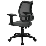 Mid-Back Gray Mesh Swivel Task Office Chair with Adjustable Arms
