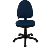 Mid-Back Navy Blue Fabric Multifunction Swivel Ergonomic Task Office Chair with Adjustable Lumbar Support