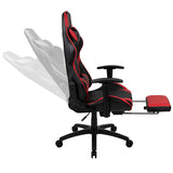 X30 Gaming Chair with Footrest and Fully Reclining Back in Red and Black LeatherSoft