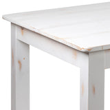 HERCULES Series 60" x 38" Rectangular Antique Rustic White Solid Pine Farm Dining Table