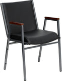 HERCULES Series Heavy Duty Black Vinyl Stack Chair with Arms