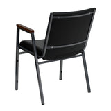 HERCULES Series Heavy Duty Black Vinyl Stack Chair with Arms