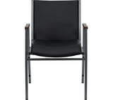 HERCULES Series Heavy Duty Black Vinyl Stack Chair with Arms