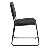 HERCULES Series 500 lb. Capacity High Density Black Vinyl Stacking Chair with Sled Base 