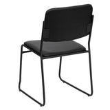 HERCULES Series 500 lb. Capacity High Density Black Vinyl Stacking Chair with Sled Base 