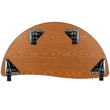 Mobile 47.5" Half Circle Wave Flexible Collaborative Oak Thermal Laminate Activity Table - Height Adjustable Short Legs
