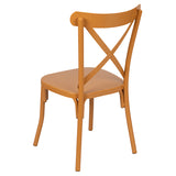 Metal Cross Back Dining Chair - Natural Finish - Multi-Use Chair