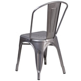 Clear Coated Metal Indoor Stackable Chair