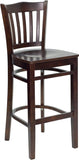 HERCULES Series Vertical Slat Back Walnut Wood Restaurant Barstool