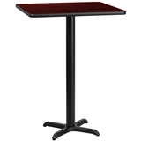 30'' Square Mahogany Laminate Table Top with 22'' x 22'' Bar Height Table Base by Office Chairs PLUS
