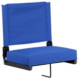 Grandstand Comfort Seats - 500 lb. Rated Lightweight Stadium Chair with Handle & Ultra-Padded Seat, Blue