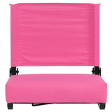 Grandstand Comfort Seats for bleachers - 500 lb. Rated Lightweight Stadium Chair with Handle & Ultra-Padded Seat, Pink