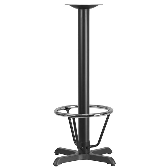 22'' x 22'' Restaurant Table X-Base with 3'' Dia. Bar Height Column and Foot Ring by Office Chairs PLUS