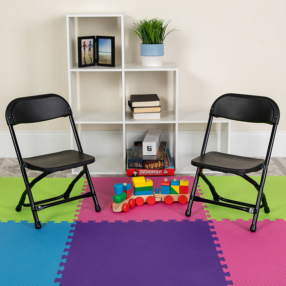 Kids Black Plastic Folding Chair