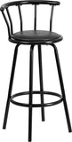 HERCULES Series Black Vinyl Metal Folding Chair with Carrying Handle