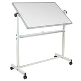 HERCULES Series 45.25"W x 54.75"H Double-Sided Mobile White Board with Pen Tray