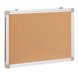 HERCULES Series 17.75"W x 11.75"H Personal Sized Natural Cork Board with Aluminum Frame