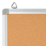 HERCULES Series 17.75"W x 11.75"H Personal Sized Natural Cork Board with Aluminum Frame