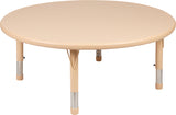 45" Round Natural Plastic Height Adjustable Activity Table