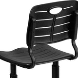 Adjustable Height Black Student Chair with Black Pedestal Frame