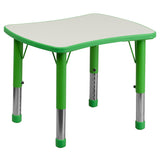 21.875''W x 26.625''L Rectangular Green Plastic Height Adjustable Activity Table with Grey Top