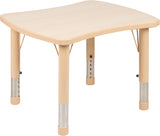 21.875"W x 26.625"L Rectangular Natural Plastic Height Adjustable Activity Table