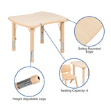 21.875"W x 26.625"L Rectangular Natural Plastic Height Adjustable Activity Table